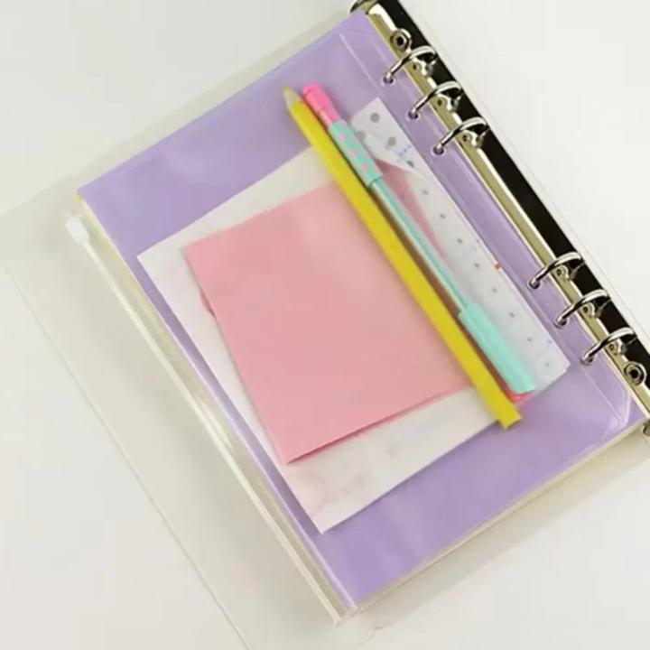 10Pcs%20A5%20A6%20A7%20Binder%20Pocket%20Folders%20with%20Zipper%20for%20Notebook%20Waterproof%20PVC%20Document%20Filing%20Bag%206%20Ring%20Notebook%20Divider%20-%20Image%206