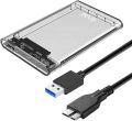 USB 3.0 - Portable External Hard Drive/SSD Transparent Case Cover - Fast Transfer Speeds Upto 5Gbps, On-The-Go Storage & Data Backup . 