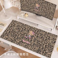 Maillard Brown Leather Mouse Pad High Value Oversized Hello Kitty Cute Cartoon Computer Office Desk Mat Student Desk Writing Mat.