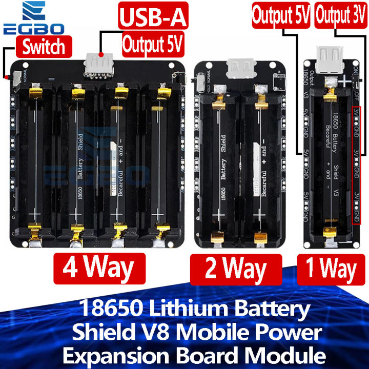 18650 Lithium Battery Shield V8 Mobile Power Expansion Board Module 5V/3A 3V/1A Micro USB For Arduino ESP32 ESP8266
