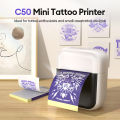 C50 Mini Tattoo Printer Portable Inkless Transfer Machine 2 Inch 15‑57mm Compatible With Phone PC iPad For Tattoo Pattern Logo. 
