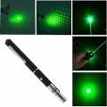 High Power Green Laser Pointer Pen - Adjustable Focus Beam with Star Cap for Presentations, Astronomy, Camping & More. 