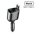 Elough Retractable Car Charger 5 in 1 Fast Charging Car Charger Retractable Cable 2 type c Ports Car Charger Adapter Compatible. 