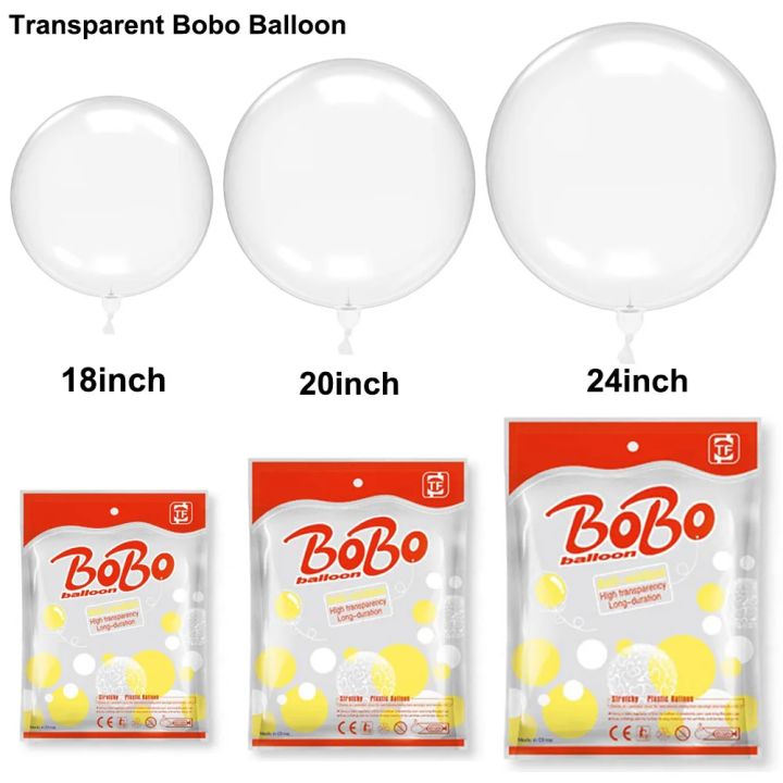 50 Pieces Bobo Balloons Transparent Bubble Bobo Balloon Praty Bobo ...