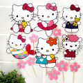 Hello Kitty Theme Printable Picture Cake Topper Pack for To Decorate the Cake. 