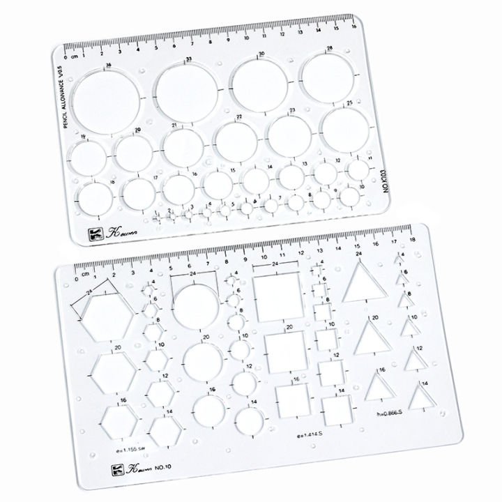 Transparent drawing size square square ruler hexagonal triangle ruler ...