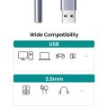 USB to 3.5mm Jack Audio Adapter,USB to Audio Jack Adapter Headset USB A to 3.5mm TRRS 4-Pole Female External Stereo Sound Card. 