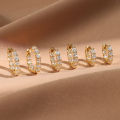 Yupsk 6pcs Shiny Zircon Ear Rings White Gold Color Huggie Cartilage Piercing Ear Cuff Tiny Earring for Women Men Jewelry Gift.