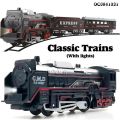Classic Electric B0/O 3 Carts Toy Train Track Railway Set Locmotive Slot Toy Train Ideal Christmas Gift For Kids Parab Ninos. 