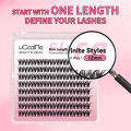 uCoolMe Lashes Flora No-Waste Same Length Cluster Lashes 8 -18mm Natural Single-Size Eyelashes Home Makeup Tool Lash Extension. 