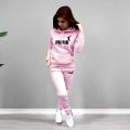 Autumn Winter Daily Casual Sporty Hoody Outfit Women's Jogger Set Hoodies and Sweatpants Female Home Outdoor Comfort Sportswear. 