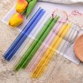 7 Pieces Glass Boba Straws Reusable Glass Drinking Straws Wide Clear Straws 12mm Clear Smoothie Straws for Bubble Tea Milkshakes. 