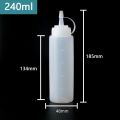 Squeezed Tomato Salad Sauce Transparent Plastic Pointed Squeezed Commercial Oil Pot Seasoning Sauce Sauce Bottle. 