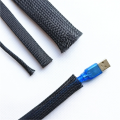 3m/9.85ft PET Expandable Braided Sleeving Flexible Wire Mesh Sleeve Black For TV Audio PC Cords Protect From Pets Chewing. 