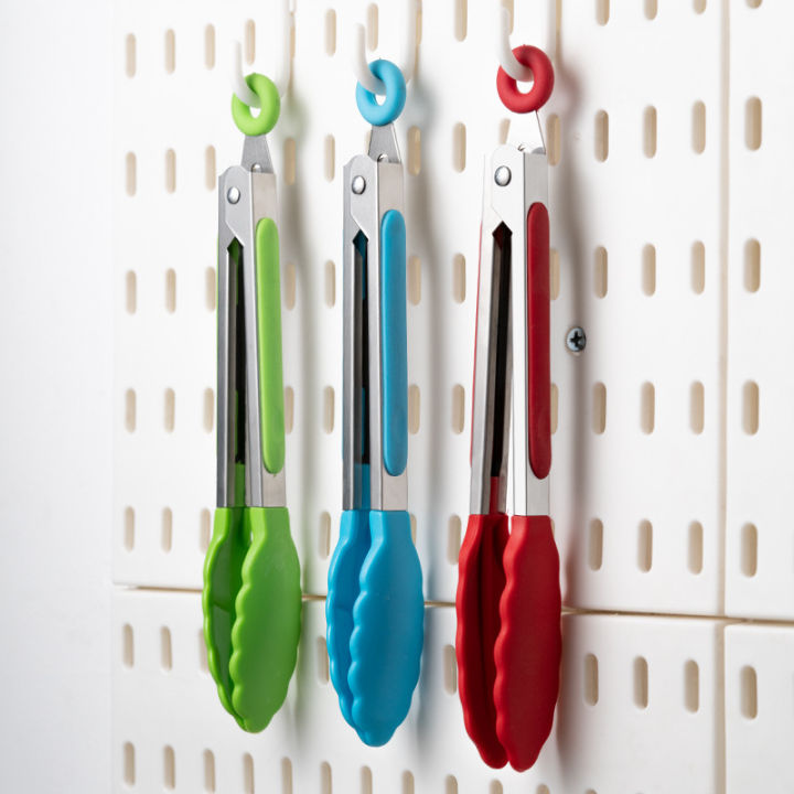1 Piece High Temperature Resistant Nylon Stainless Steel Food Clip Outdoor BBQ Bread Clip Kitchen Utensil