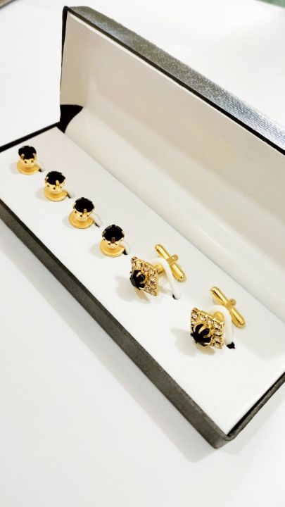 Stud%20Button%20Set%20Golden%20Square%20Shape%20with%20Black%20Stone%7C%20Stud%20button%20Set%20for%20Men%20Shalwar%20Kameez%7C%20Men%20Accessories%20-%20Image%203
