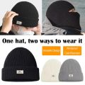 2In1 Mask Beanies Hat Kintted Thicken Winter Ski Balaclava Full Face Mask Thermal Windproof Coldproof Running Earmuffs Hat.