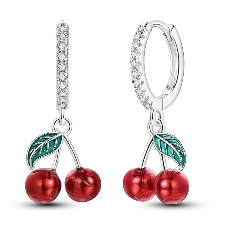 Original%20Earring%20925%20Sterling%20Silver%20Cherry%20Bow%20Pendientes%20For%20Woman%20Fashion%20Jewelry%20-%20Image%207