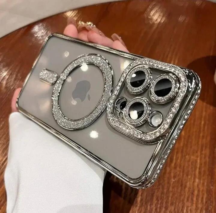 Luxury Bling Crystal Magnetic Phone Case with Diamond Camera Lens Protector💎 Bling Phone Case | Luxury Crystal Cover | Diamond iPhone Case | Sparkling MagSafe Case | Transparent Glitter Case | Elegant Camera Lens Protector

 by coverauraa