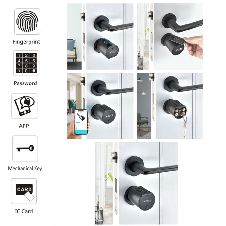 Tuya%20APP%20Fingerprint%20Cylinder%20Electronic%20Smart%20Door%20Lock%20Digital%20Keypad%20Code%20Key%20Card%20Remote%20Control%20Adjustable%20Home%20Apartment%20-%20Image%204