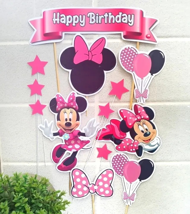 Minnie%20Mouse%20Theme%20Printable%20Picture%20Cake%20Topper%20Pack%20for%20To%20Decorate%20the%20Cake%20-%20Image%202