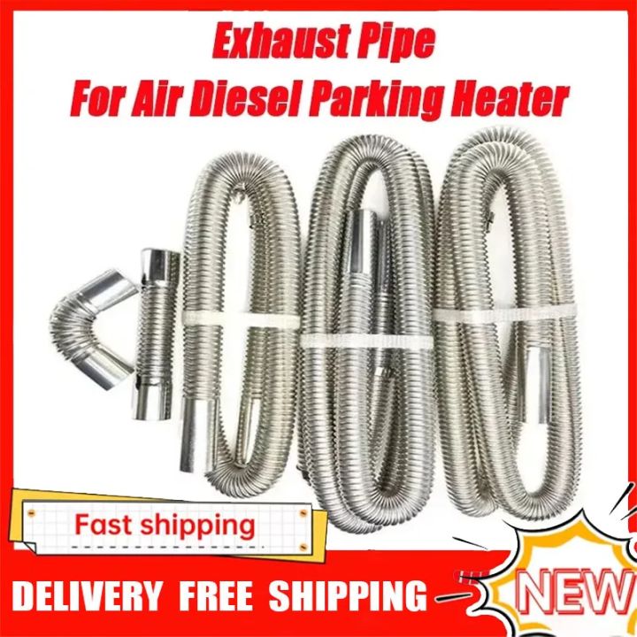 15cm-300cm Air Diesel Parking Heater Stainless Steel Exhaust Pipe Tube Gas Vent Hose Car Truck VAN