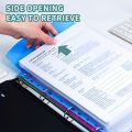 6pcs Plastic Envelope With Adhesive Snaps & 11 Holes File Folder Expansion Bag For 2/3/4 Ring File Bag A4 File Bag School Office. 