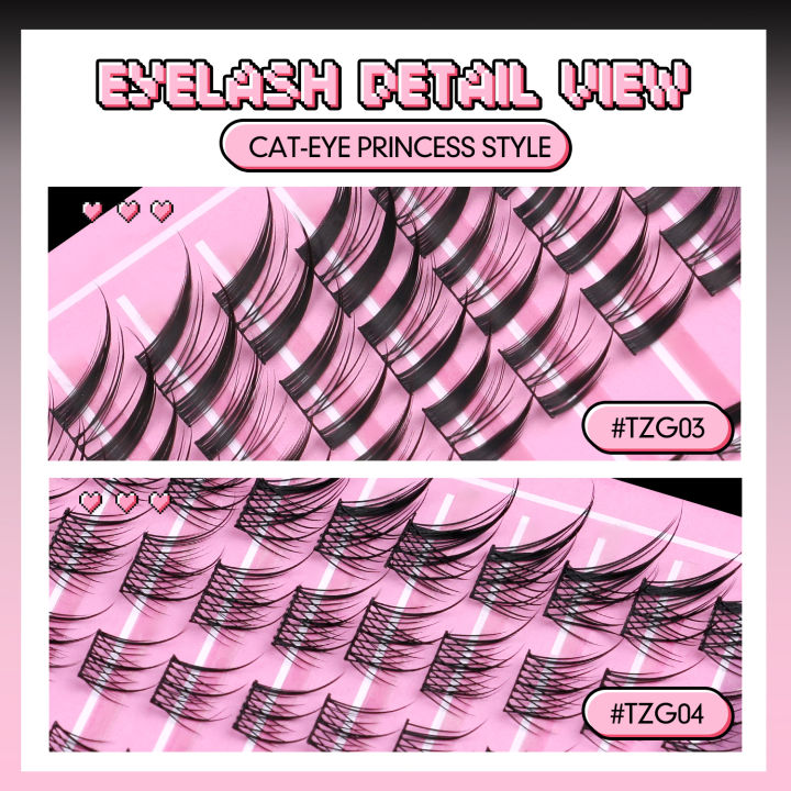 GROINNEYA%20Lash%20Clusters%20Cat%20Lashes%20Winged%20End%20Eye%20Elongated%20Eyelashes%20Eyelash%20Clusters%20Kit%20DIY%20at%20Home%20Eyelash%20Extensions%20-%20Image%205