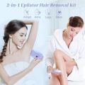 Kemei 4in1 Women Epilator Electric Shaver Facial Body Hair Removal Lady Leg Bikini Trimmer Hair Remover Underarms Rechargeable.