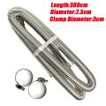 Air Diesel Parking Heater Stainless Steel Exhaust Pipe Tube Gas Vent Hose +Aluminum Foil Sleeve With Hose Clamp For Car.