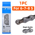 PINMOAP Bicycle Chain 6/7/8/9/10/11 Mountain Bike Road Bike Variable Speed Chain With Magic Buckle Durable Sturdy Repair Parts. 