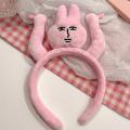 Funny Headband New Pink Bunny Hair Band Quirky Fun Plush Headband Grip Bangs Cute Photo Decoration Hair Bands Headdress. 