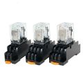 Pack of 10 relay sets + my2 socket my4 12VDC 12vac 24vda 24vac 110vac 220vac daily delivery. 