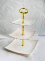 3 Tire Cupcake Stand Fruit Plate Holder Desserts Sanck Candy Buffet Stand Tower For Melamine Double Glazed. 