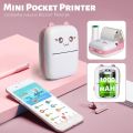 Mini Printer - Pocket Inkless Mini Printer - Thermal Portable Bluetooth Wireless Mini Printer For Kids - For Photo, Picture, Office Receipt, Label Note, QR Code - Compatible With IOS & Android - Pink & Blue, Mini Printer. 