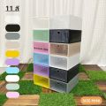 Small size! Shoe box size mini shoe box small round lid color open front. 