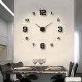 Modern 3D DIY Wall Clock - Large Acrylic Mirror Sticker - Quartz - Fashionable Home Decor 2023. 