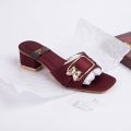Stylish Fancy Block Heels Slippers for Women | Premium Butterfly Buckle Bridal & Party Wear Sandals for Ladies. 