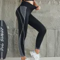 Women Splicing Fitness Leggings Elastic Slim Leggings High Waist Fashion Hip Liftting Sports Yoga Tights Gym Workout Trousers. 