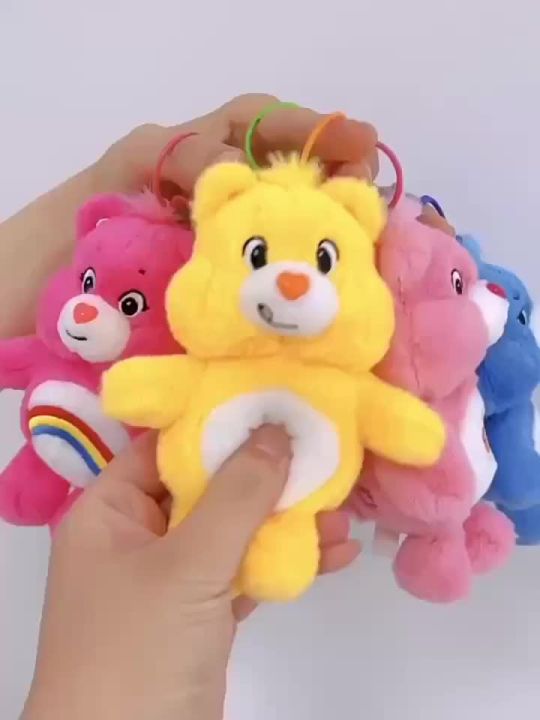 Care Bears Plush Kawaii Carebears Rainbown Bear Plush Anime Hobby Toy Keychain Bag with Sound Dolls Christmas Birthday