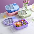 Bento Lunch Box For Kids Girls Cartoon Students Kawaii Cute Heated 3 Grid Sandwich Snack Food Box Special Canteen Food Storage. 