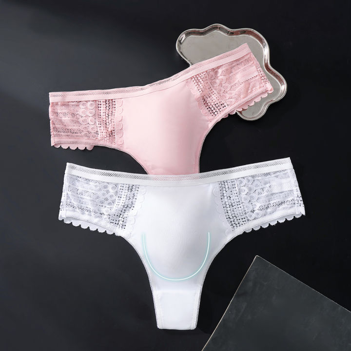 Men's%20%20Lace%20Underwear%20Seamless%20Ice%20Silk%20G-String%20Underwear%203D%20Bulge%20Pouch%20Solid%20Underpants%20High%20Elastic%20Breathable%20Pantie%20-%20Image%203