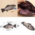 Realistic Fish Shape Make-up Pouch Pencil Bag Carp Humorous Ball Pen Ball-point Case with Zipper Back To School Students. 