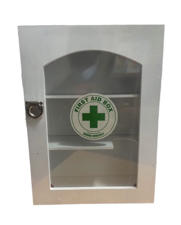 First Aid Box Wall Type/ Wood & Glass Large
