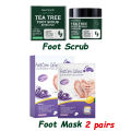 Exfoliating Tea Tree Foot Scrub Helps Remove Dead Skin Soften Rough Dry Feet Skin Cleansing Moisturizing Smooth Cracked Heels.