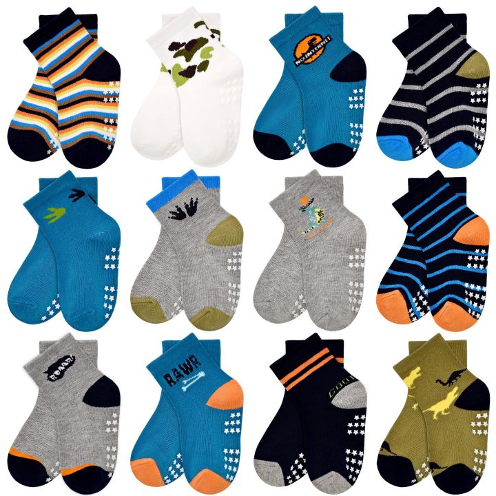 12%20pairs%20of%200-7%20years%20old%20boys'%20fun%20dinosaur%20anti-slip%20mid-calf%20socks,%20with%20a%20little%20%20sole%20indoor%20antislip,%20comfortable%20-%20Image%202