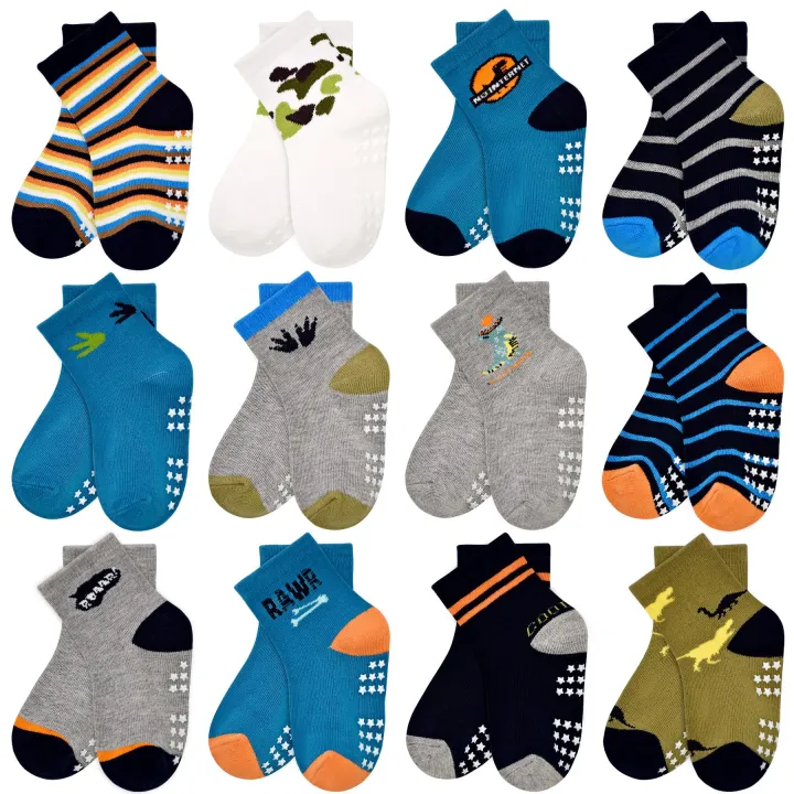 12%20pairs%20of%200-7%20years%20old%20boys'%20fun%20dinosaur%20anti-slip%20mid-calf%20socks,%20with%20a%20little%20%20sole%20indoor%20antislip,%20comfortable%20-%20Image%202