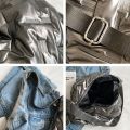 Versatile Quilted Crossbody Shoulder Bags Large Capacity Down Cotton Padded Messenger Bag Solid Color Handbags for Women Men. 