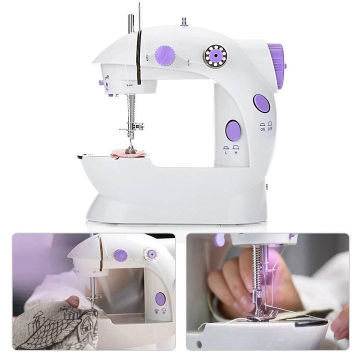 Mini Sewing Machine, Portable Sewing Machine Adjustable 2-Speed Double ...