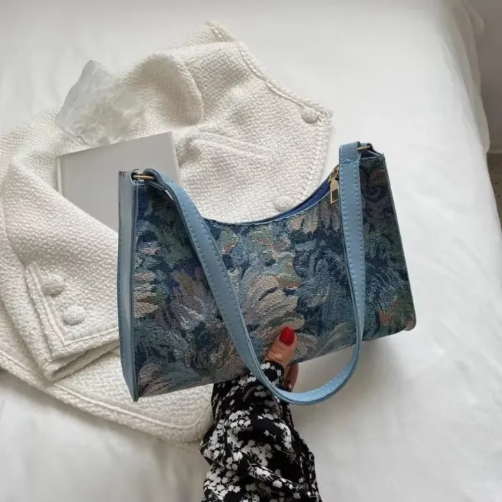 Popular%20Women's%20Armpit%20Bag%20New%20Style%20with%20A%20Western%20Temperament%20One%20Shoulder%20Oil%20Painting%20Bag%20Fashionable%20Women's%20Bag%20Handbag%20-%20Image%203